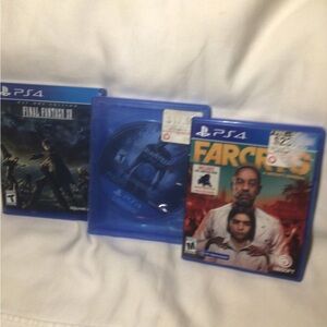 Lot Set of 3 PS4 Games Far Cry 6 Final Fantasy XV Uncharted 4